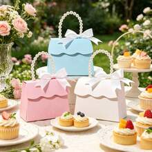 6pcs/12pcs - Faux Pearl Handheld Gift Boxes With White Bow Decoration, Candy Packaging Boxes, Suitable For Wedding, Party Favors, Birthday, Holiday, Party, Gathering Gift Packaging - Gift Box - View 7