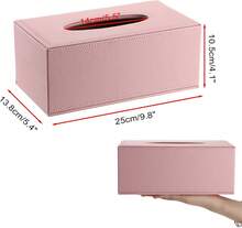 Sumnacon Tissue Box Cover Rectangle Tissue Box Stylish PU Tissue Box Holder With Magnetic Bottom, Decorative Leather Tissue Holders For Living Room Bathroom Home Office, Pink, Small - ColorA - View 3
