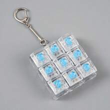 1pc Stress Relief Keyboard Toy, Keyboard Stress Relief Keychain: 9-In-1 Keyboard Stress Relief Buttons, Finger Clicker, Stress Relief And Mood Booster Gift, Helps Relieve Stress And Anxiety, Small Birthday Party Gift, Relaxation And Focus Aid - Clear - View 13