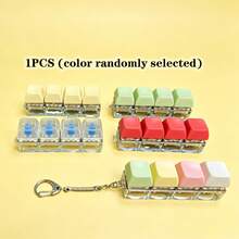 1 pieza Llavero de teclado de 4 teclas, juguete de alivio del estrés, juguete de teclado para dedos, múltiples colores disponibles, alivio del estrés, colgante de llavero de tecla de estilo neutro - Multicolor - Ver 4