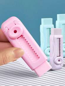 4pcs/2pcs/1pc Retractable Eraser, Ultra Clean No Residue Non-Crumbling Corrective Eraser, Student Stationery, Back To School Essential, Reward Gift, Back To School (Random Style) - A - View 7