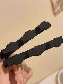 1pc Women's Black ABS Decorative Side Hair Clip, Minimalist & Casual Style Fashion Hair Accessory, Suitable For Daily Use Claw Clip, Hair Clip, Hair Claw, Hair Clip Ornament, Suitable For School Supplies - Multicolor - View 4