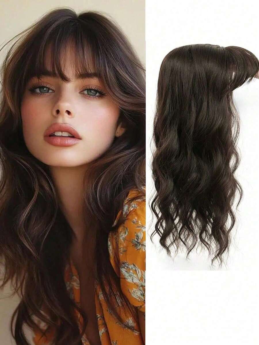 Hair Accessory, 360° 3D Hair Accessory, Designed For Women, Featuring Sparse Hair Crown, 22-Inch Curly Wavy Hair Piece, Equipped With French Layered Clip, Suitable For Daily Use And Parties, Halloween
