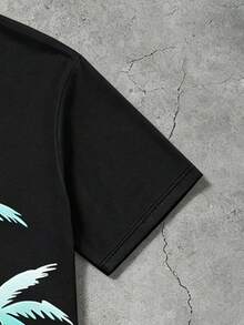 Men's Round Neck Coconut Tree Print Short Sleeve T-Shirt And Shorts Casual Daily Set - Multicolor - View 5