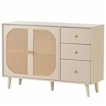Modern Sideboard Offwhite 120cm With Doors And Drawers - White - View 5