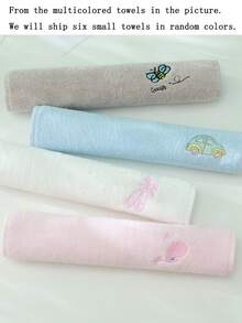 1/3/6/8件純棉可愛小長方形毛巾 9.84*17.71英吋，刺繡動物圖案，男女皆宜，四季適用，吸水性強、柔軟、快乾，適合浴室、廚房、節日禮物與居家使用 - 彩色 - 查看 12