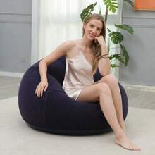 1pc Portable Inflatable Outdoor Leisure Chair. Soft & Comfortable Spherical Bean Bag Chair | Breathable PVC, Modern Seat, Lightweight Structure, Compact Seat, Foldable Inflatable Outdoor Sofa, Suitable For Living Room, Balcony, Camping Use - Multicolor - View 9