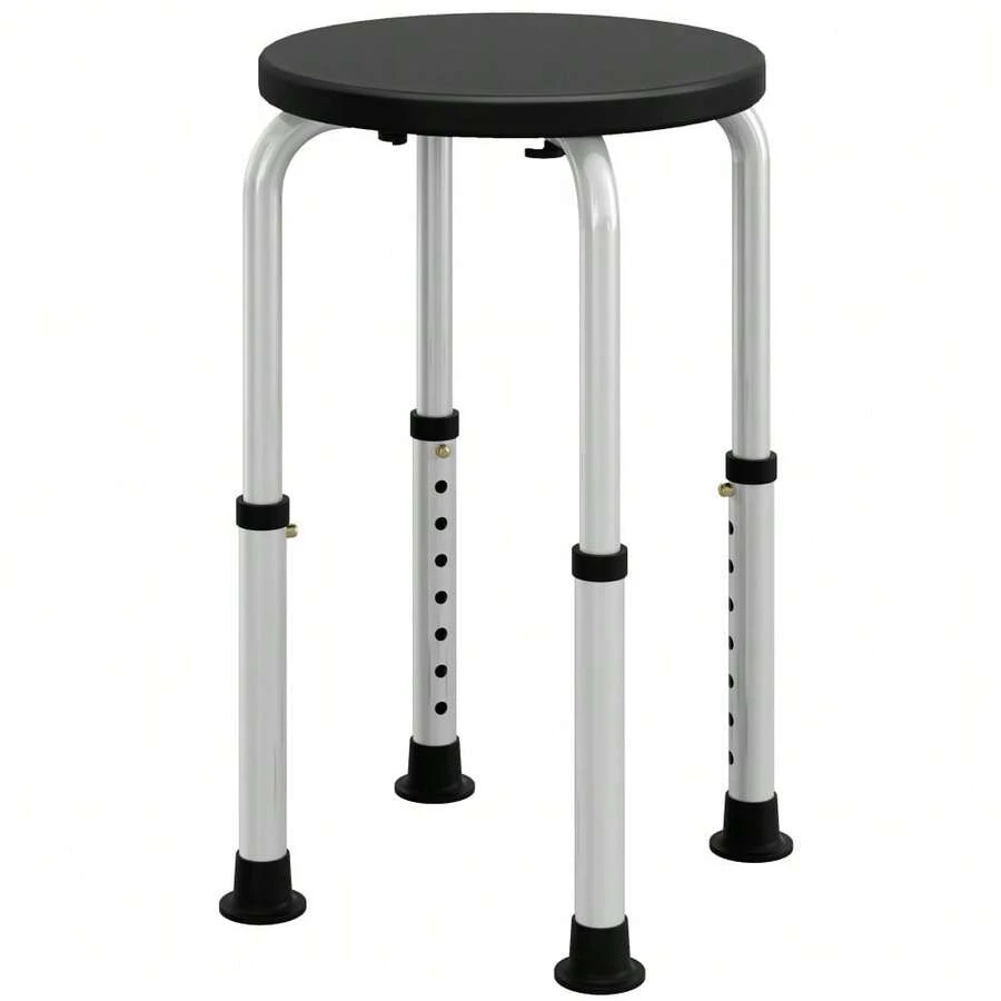 Shower Chair, Height Adjustable Aluminium Shower Stool With Non-Slip Feet For Disabled, Elderly, Black - T0001-01-2216 - View 1