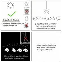 200pcs 2026 Colorful Glow-In-The-Dark Garden Stones, Night Guide Glowing Pebbles, Rainbow Fluorescent Stepping Stones, Outdoor Landscape Decoration, Aquarium Fish Tank Decor - Regular Model - View 10