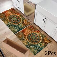 1pc Bohemian Style Printed Pattern Long Runner Rug, Home Floor Mat, Door Entryway Mat, Indoor Entrance Mat, Bedroom Bedside Mat, Kitchen Mat, Kitchen Runner, Suitable For Living Room, Laundry Room, Bathroom - Multicolor - View 7