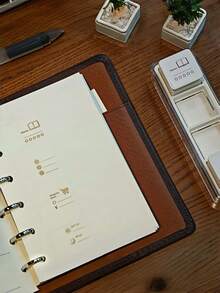 1pc Daily Life Tracking Stamp Set, Portable Storage Box, Detachable Design, Suitable For Planner Recording And Planning, Applicable For School And Office - A - View 5