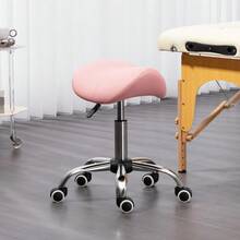 HOMCOM Saddle Stool, Height Adjustable Salon Chair For Massage Spa, Faux Leather, Pink - T0001-01-2051 - View 11