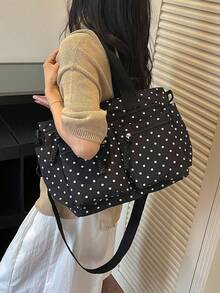 時尚簡約純色百搭手提包，休閒復古大容量托特包，日常熱銷高級質感女款斜挎包 - 彩色 - 查看 3