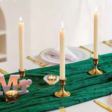 12/2 pièces Bougeoirs en forme de cône dorés, convenant pour la décoration de centre de table, la réception de mariage, la décoration de Noël, la décoration de la maison, la décoration d'Halloween/Noël, la décoration de la chambre - multicolore - Voir 6