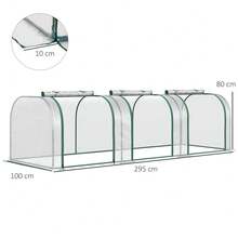 295 X 100 Cm Low Tunnel Greenhouse - Clear - T0001-01-06053 - View 10