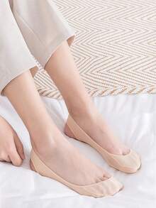 1/5/10雙女款彩色海綿底船襪，絲滑高跟襪，防滑隱形低筒襪（無紙卡），春/夏季 - 彩色 - 查看 6