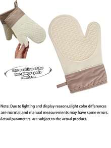 1pc White Heat-Resistant Oven Mitt - Multicolor - View 7