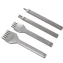 レザークラフト 道具 工具 菱目打ち 4mmピッチ 1+2+4+6歯 約104g 4本セット - シルバー - チェックする 1