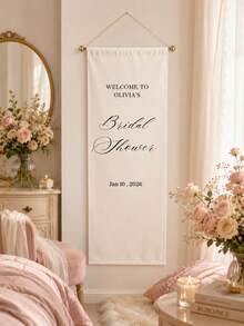 Custom Wedding Welcome Sign, Wedding Fabric Welcome Banner, Modern Wedding Welcome Banner, Fabric Sign Custom Wedding Banner, Bohemian Wedding, Bridal Shower Sign Personalized Name Custom Wedding Sign, Custom Minimalist Welcome Sign, Fabric Welcome Sign, Wedding Decor, Custom Fabric Wedding Sign, Personalized Party Decor, Minimalist Sign, Fabric Sign, Wedding Welcome Sign - Multicolor - View 2