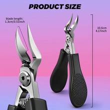 Thick Nail & Ingrown Nail Specialized Heavy-Duty Nail Clipper - Wide Mouth Professional Grade Clipper Head With Non-Slip Handle, Stainless Steel Sharp Blade Suitable For Middle-Aged And Elderly Men - Pedicure Tool/Elderly Foot Care/Durable Modern Design - Specification - View 6