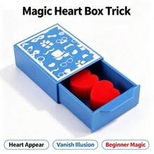 Classic Sponge Heart Magic Box, Empty Drawer Turns Into Red Heart Magic Party Prank And Street Magic, Valentine's Day Couple Confession Gadget, Magic Heart Box Trick, Romantic Heart Illusion Magic Toy - Multicolor - View 2