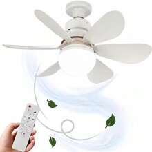Ventilador de teto Com Luz (6 Hélices) Maior Raio 60W/80W 42cm Controle Remoto Bivolt LED 110V-220V - 60W - Visão 8