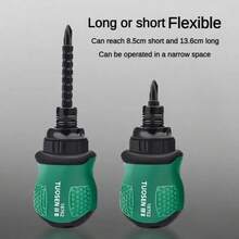 Short Ratchet Screwdriver CR-V Hardened Dual-Use Screwdriver Bit Telescopic Two-In-One Screwdriver Screwdriver Bit Screwdriver Powerful Magnetic Multi-Function - 7-in-1 - View 6