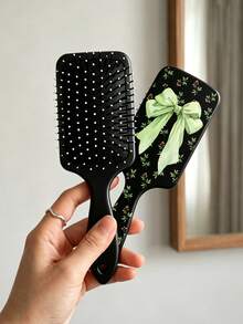 1/2 piezas Peine de masaje con cojín de aire, patrón de hoja verde y lazo, estilo fresco de verano, minimalista, peine de peinado para mujer, cepillo de masaje para el cabello, antiestático, cuidado del cabello suave, peine de peinado adecuado para uso doméstico, regalo para familia y amigos - Multicolor - Ver 10