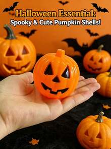 15/10/1pc Halloween Pumpkin Shell Candy Box, Pre-Filled Plastic Pumpkin, Halloween Candy Filler, Refillable Candy, Toys, Open-Style Thanksgiving Party Toys Prank Gifts Candy Box, Halloween Party Gifts - Multicolor - View 9