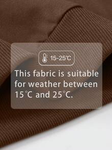 French Minimalist Girl Crew Neck Sweatshirt, Gold Croissant Applique Embroidery Soft Autumn/Winter Campus Top - Brown - View 4
