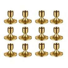 12/2 pièces Bougeoirs en forme de cône dorés, convenant pour la décoration de centre de table, la réception de mariage, la décoration de Noël, la décoration de la maison, la décoration d'Halloween/Noël, la décoration de la chambre - multicolore - Voir 16