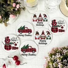 1 Set Christmas Design PET Non-Slip Coasters, Home Kitchen Decor Accessories, Outdoor Garden Supplies, Suitable For Various Holiday Gatherings, Wedding Party Gifts, Autumn Thanksgiving, Halloween, Christmas Decoration Gifts - PET-1924 - View 9