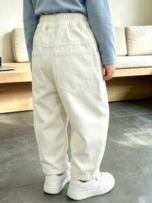 Boys' Toddler Autumn Loose Fit Soft Cotton Casual Long Pants, Suitable For Daily, Home And Outdoor Wear - Apricot - View 8