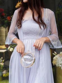 Mini Round Transparent Chain Handbag - Clear - View 5