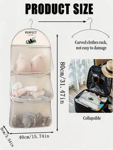 2pcs/3pcs Panda Hanging Storage Bags, Underwear & Socks Storage Bags With Hooks, Vertical Storage, Ultimate Space Utilization, Hanging Design With Built-In Hooks, Easily Hang On Closet Rod, Behind Door Or Bedside, Fully Utilize Neglected Vertical Space, No Occupancy Of Precious Tabletop And Floor Area, Space-Saving Solution For Small Spaces, Suitable For Student Dorms/Shared Living Spaces With Limited Space, Perfectly Utilize Vertical Space Behind Door And Bedside, Solve Storage Problems For Small Items - Multicolor - View 6