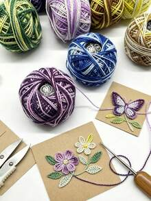 8# Dual-Color Lace Yarn, 25m/Pack, Mixed Color Fine Crochet Thread, Suitable For Crochet Knitting, Lace Trim Making, Handmade Jewelry Creation, Practical Knitting Accessory - Two-tone Lace Thread - View 4