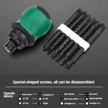 Short Ratchet Screwdriver CR-V Hardened Dual-Use Screwdriver Bit Telescopic Two-In-One Screwdriver Screwdriver Bit Screwdriver Powerful Magnetic Multi-Function - 7-in-1 - View 10