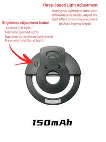 Portable LED Selfie Ring Light, Makeup Mirror Light, Beauty Ring Light For Photography, Clip-On Selfie Light For Live Streaming, Video Conferencing, Photography And Video Recording, Charming Gift, Room Decor, Outdoor Camping Lighting 150mAH - Round Fill Light - View 9