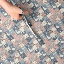 4件組復古鴨子蝴蝶結印花布料－18x22英吋 (55x45cm) 預裁聚酯纖維布料，淡彩農舍風鴨子圖案，適合DIY縫製、剪貼簿、桌巾與手工藝 - 鴨 - 查看 7