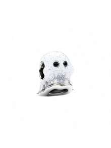 1pc S925 Sterling Silver Glowing Ghost DIY Jewelry Pendant Bead, Jewelry Accessory, Suitable For Women's Bracelets And Necklaces, Cute Niche Accessory - White - View 1