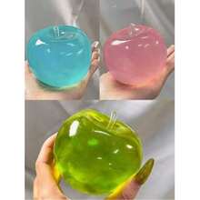 1個TPR材質蘋果擠壓玩具，麥芽糖蘋果慢回彈壓力球，指尖紓壓玩具，感官玩具，辦公室減壓小工具，緩解ADHD，適合生日禮物、禮品、獎品，完美禮物選擇 - 彩色 - 查看 9
