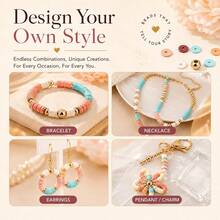 1400Pcs Soft Bohemian Style Polymer Clay Beads Set - Mixed Shapes With Hollow Details - DIY Jewelry Making & Friendship Bracelets - 24 Grids - View 5