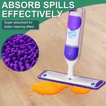 2pcs Replacement Mops, Reusable Mop Pads, Suitable For Both Hand Washing And Machine Washing, Compatible With PowerMop Replacement Multi-Surface Pads, 15-Inch Microfiber Spray Mop Replacement Pads, Washable - Purple - Purple - View 4