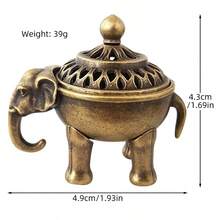 CHIGO 3pcs Elephant Shaped Vintage Metal Incense Burner/Incense Holder, Suitable For Home Decor Aromatherapy Tools And Zen Incense Burner, With Dual Function Of Holding Incense Sticks And Collecting Ash, Suitable For Aromatherapy And Meditation Scenes - Little Elephant Series - View 8