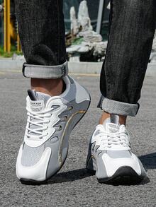 Flipark Men's Breathable Mesh Casual Sports Shoes, Soft Sole, Wear-Resistant Running Sneakers - Grey - View 2