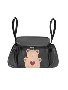 Bear Pattern Waterproof Stroller Hanging Bag, Large Multi-Pocket Storage Bag For Baby Travel - Multicolor - View 10