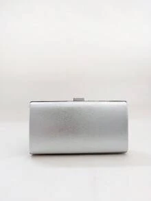 LJDCRFT Luxury Sparkling Diamond-Embedded Hardcase Handbag, Women's Formal Evening Bag For Weddings, Parties, Celebrations, And Cocktail Events - Silver - View 9