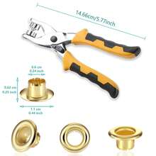 1/4" (6mm) 雞眼打孔套組含雞眼夾鉗－適用於皮革吊牌、紙藝手工、標籤、禮品袋與手工配件 - 6mm - 查看 4