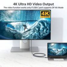 USB3.2 20Gbps 240W Data Cable, USB Type-C Interface, Supports 20Gbps Data Transfer, 240W/100W Fast Charging, USB3.2 Gen2x2 Interface, Supports 8K/4K Audio/Video Transmission, PD240W QC4.0/QC5.0 Fast Charging, Compatible With Macbook And 17 Pro - Black - View 6
