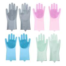 1 Pair Pet Grooming Cleaning Gloves, Dog & Cat Bathing & Shampooing Gloves, Magic Scrubbing Dishwashing Cleaning Sponge, Silicone Dehairing Gloves - Multicolor - View 9